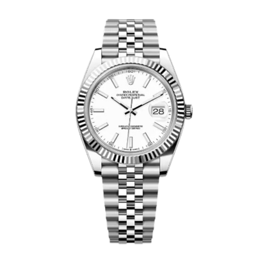 Luxos Montre Élégante Style Rolex Datejust Blanche