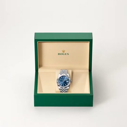 Luxos Montre Élégante Style Rolex Datejust Bleue