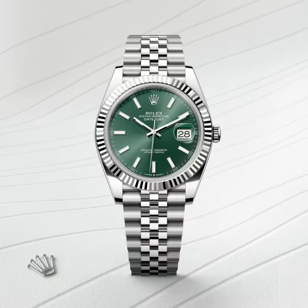 Luxos Montre Élégante Style Rolex Datejust Verte